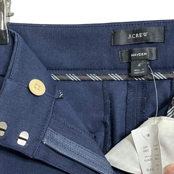 J.Crew NWT Hayden Kickout Pants Women’s 4 Navy Bi-Stretch Crop Tailored Work - Picture 5 of 14